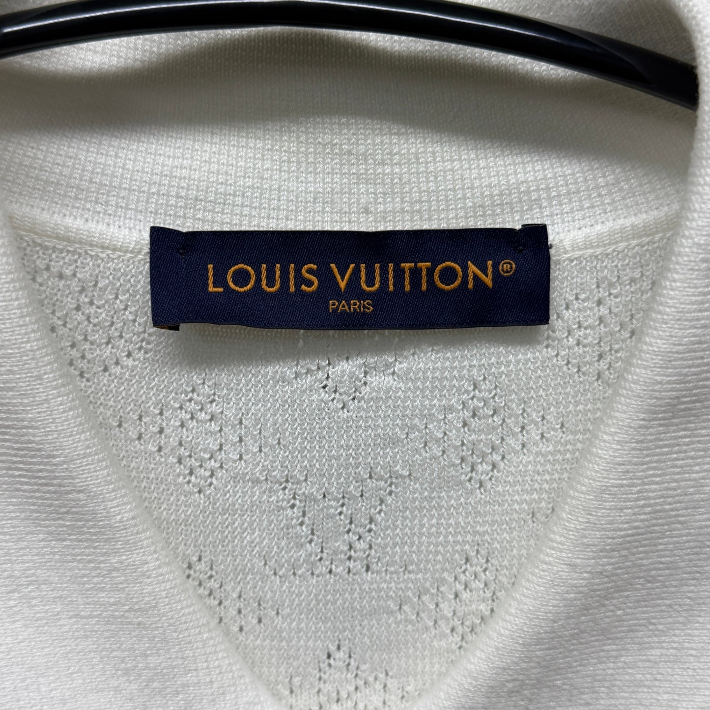 ルイヴィトン ポインテール ショートスリーブ シャツ Monogram Pointelle Short-Sleeved Shirt サイズ:L【C5806】