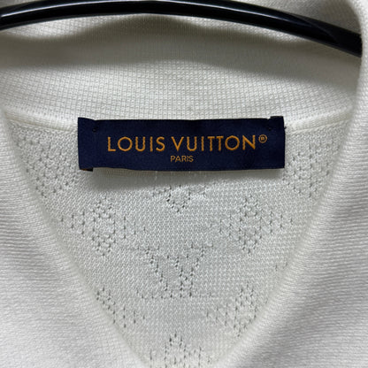 ルイヴィトン ポインテール ショートスリーブ シャツ Monogram Pointelle Short-Sleeved Shirt サイズ:L【C5806】