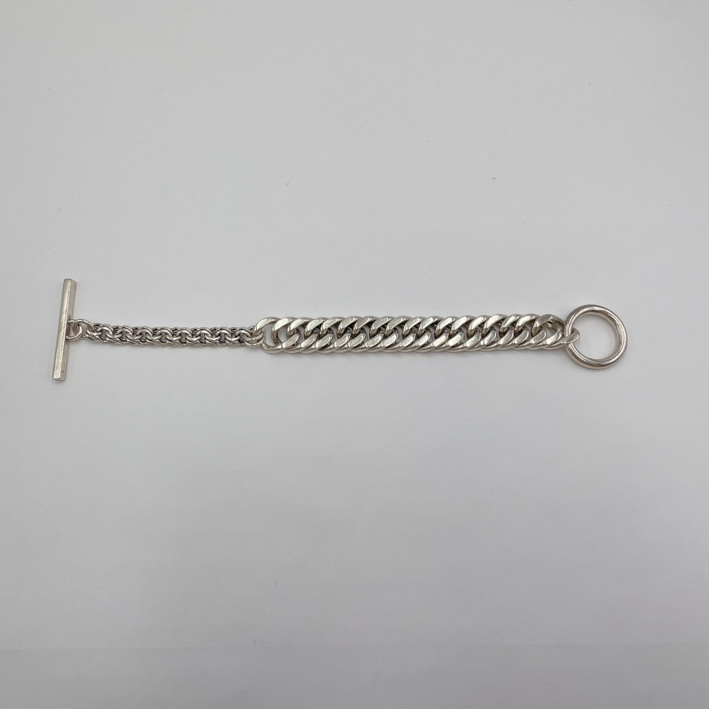 Bottega Veneta ボッテガヴェネタ シルバー アルジェントアンティークブレスレット サイズ:M【C4708-N】