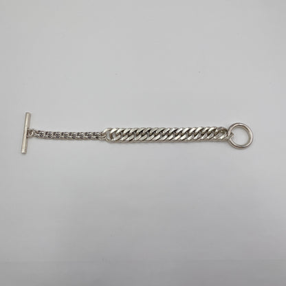 Bottega Veneta ボッテガヴェネタ シルバー アルジェントアンティークブレスレット サイズ:M【C4708-N】