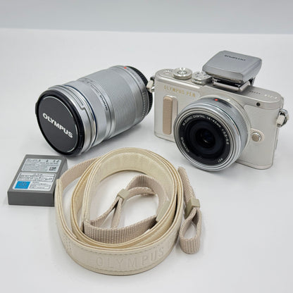 OLYMPUS PEN E-PL8 ダブルズームレンズキット 14-42mm 40-150mm ミラーレス 一眼 カメラ【C9492-60】