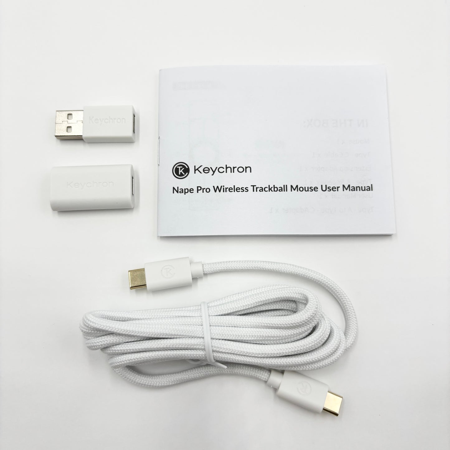 Keychron Nape Pro NP-3 ワイヤレストラックボールマウス ホワイト【C8725-60】