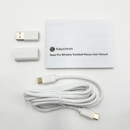 Keychron Nape Pro NP-3 ワイヤレストラックボールマウス ホワイト【C8725-60】