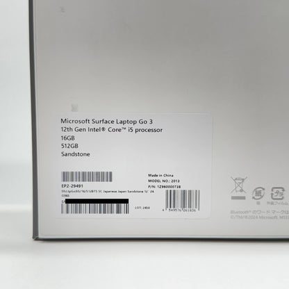 Surface Laptop Go 3 i5-1235U 16GB 512GB Windows11Home EP2-29491 [サンドストーン] バッテリー最大容量99% 【C7410-80】