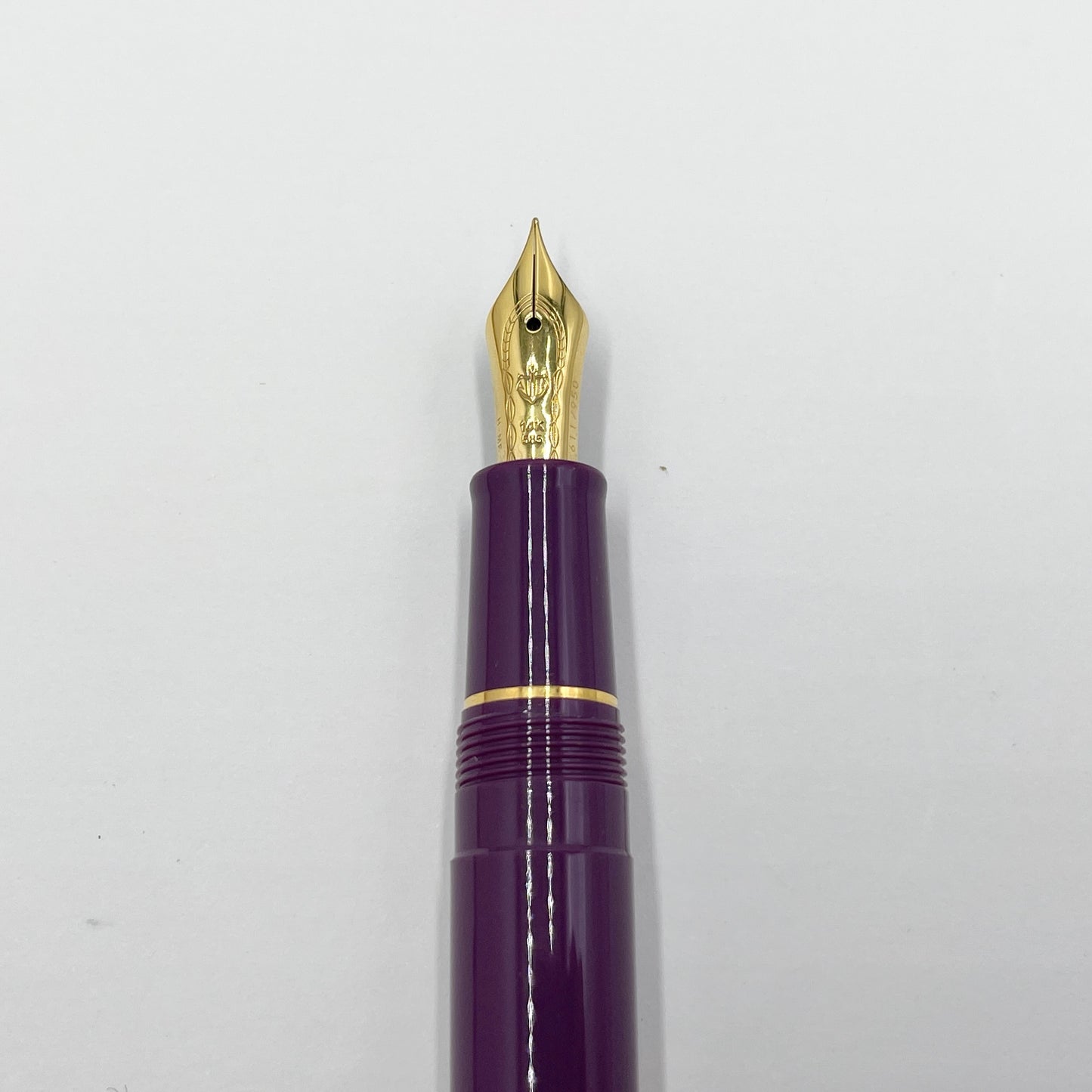美品 SAILOR セーラー 万年筆 皇后陛下喜寿記念 紫の寿ぎ 14K 585【C6878-C】