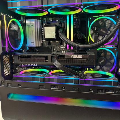美品 自作PC ゲーミングPC Ryzen 7 9800X3D 8コア 32GB RX9060 XT 16GB SSD2TB 電源ユニット：NeoECO Gold NE850G M 【C8702-140】