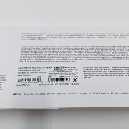 美品 Apple Watch Series 10 (GPSモデル) - 46mmジェットブラックアルミニウムケース MWX13J/A A2999 スレートミラネーゼルー バッテリー最大容量100%【C4652-60】