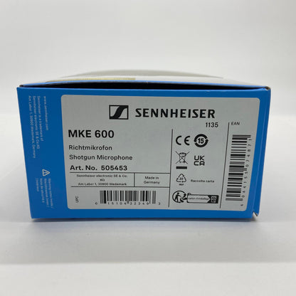 美品 SENNHEISER MKE 600 ショットガンマイク 【C4876-80】