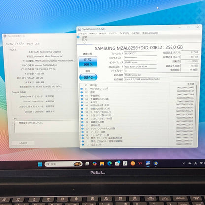 美品 LAVIE Direct N15 Slim PC-GE30GLYD2 Ryzen 3 7335U 8GB 256GB Windows11 Home バッテリー最大容量100%【C4809-100】