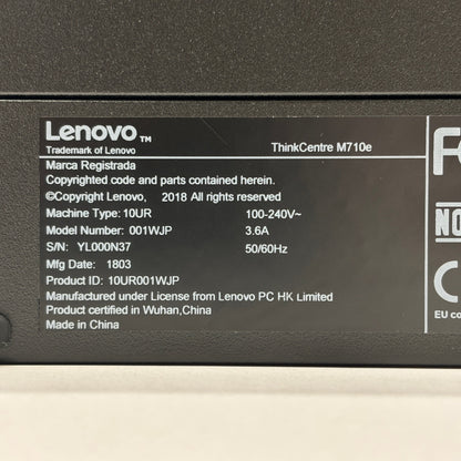ThinkCentre M710e i3 7100 8GB SSD480GB Windows10Pro【C7788-100】