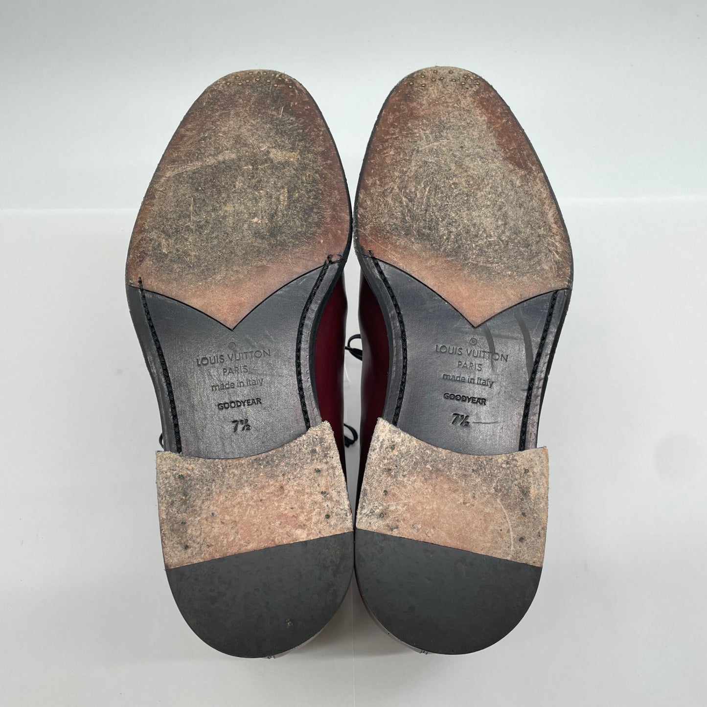 美品 LOUIS VUITTON ルイ ヴィトン ヴァンドームライン  ダービーシューズ メダリオン サイズ：7.5※約25.5～26【C6528-120】