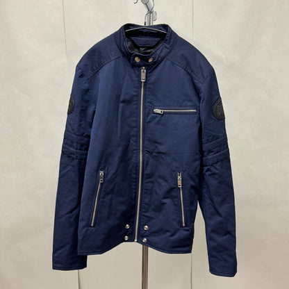 DIESELディーゼル　シングルライダースジャケット ネイビー サイズ:S【C6340】