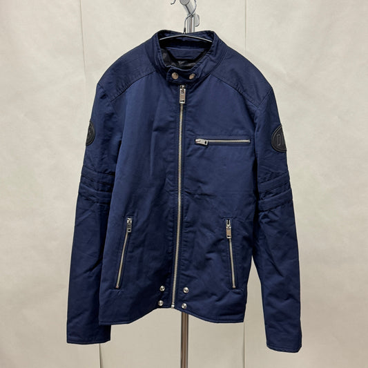 DIESELディーゼル　シングルライダースジャケット ネイビー サイズ:S【C6340】