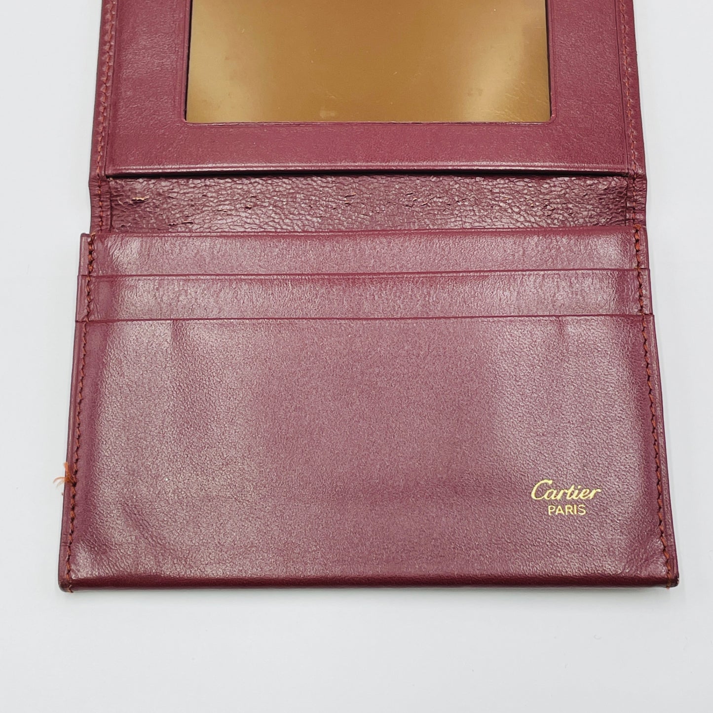 カルティエ ヴィンテージ マストライン カード パスケース 名刺入れ C2ロゴ レザー ボルドー Cartier【C3704-N】