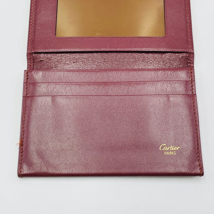 カルティエ ヴィンテージ マストライン カード パスケース 名刺入れ C2ロゴ レザー ボルドー Cartier【C3704-N】