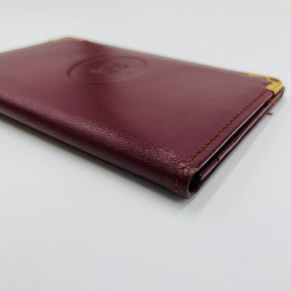 カルティエ ヴィンテージ マストライン カード パスケース 名刺入れ C2ロゴ レザー ボルドー Cartier【C3704-N】