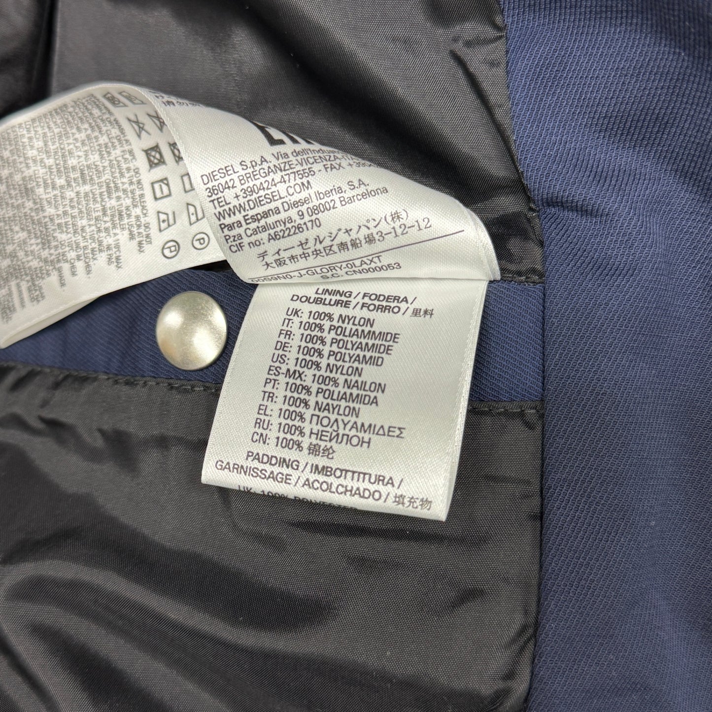 DIESELディーゼル　シングルライダースジャケット ネイビー サイズ:S【C6340】