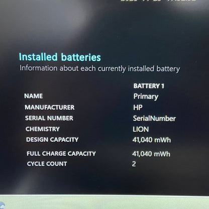 美品 HP Laptop 15-fd0095wm i5 1235U 16GB SSD512GB USキー windows11home サイクルカウント2回 バッテリー最大容量100%  【C5127-100】