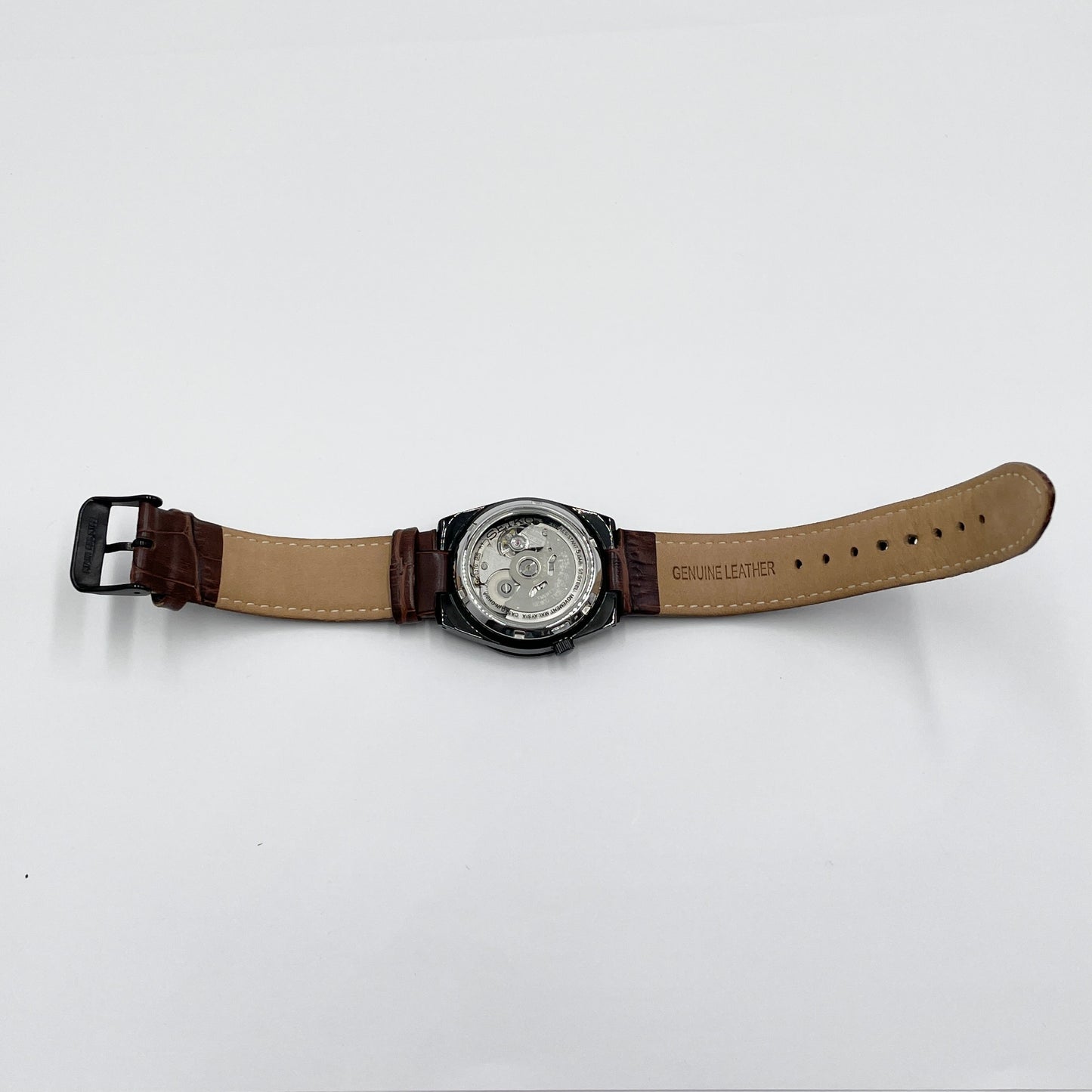 美品 セイコー SEIKO 5 21石 7S26-02T0 自動巻き 腕時計 ブラック文字盤 デイデイト箱・説明書【C8023-60】