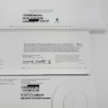 美品 Apple Watch Series 11 46mm GPS+Cellular ゴールドチタニウム MFC34J/A ブラックスポーツバンド S/M MXM23FE/A【C9164-C】