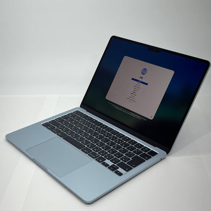 新品同様 美品 Apple MacBook Air 13インチ 2025 M4 10コア 16GB SSD512GB スカイブルー MC6U4J/A バッテリー最大容量100% 【5949-80】