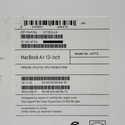 美品 Apple MacBook Air 2024 13インチ M3 10コア 16GB 512GB MT2D3J/A バッテリー最大容量96% 【C8646-80】