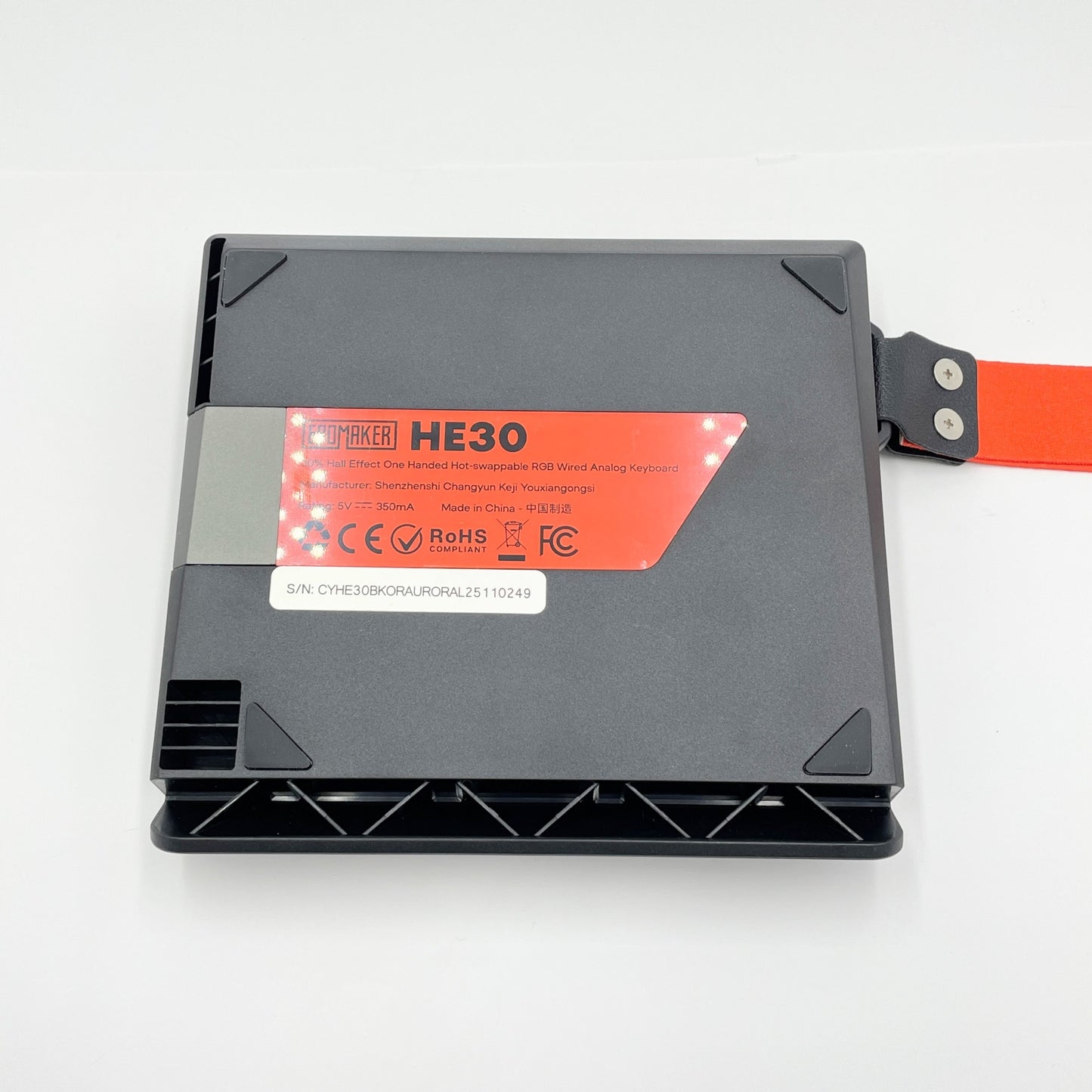 美品 EPOMAKER HE30 左手デバイス 片手キーボード 　ブラック・オレンジ 付属品完備【C7393-60】