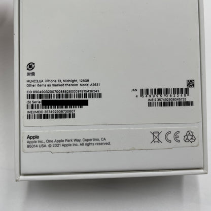 Apple iPhone13 128GB Midnight A2631 MLNC3J/A 【C4260-C】