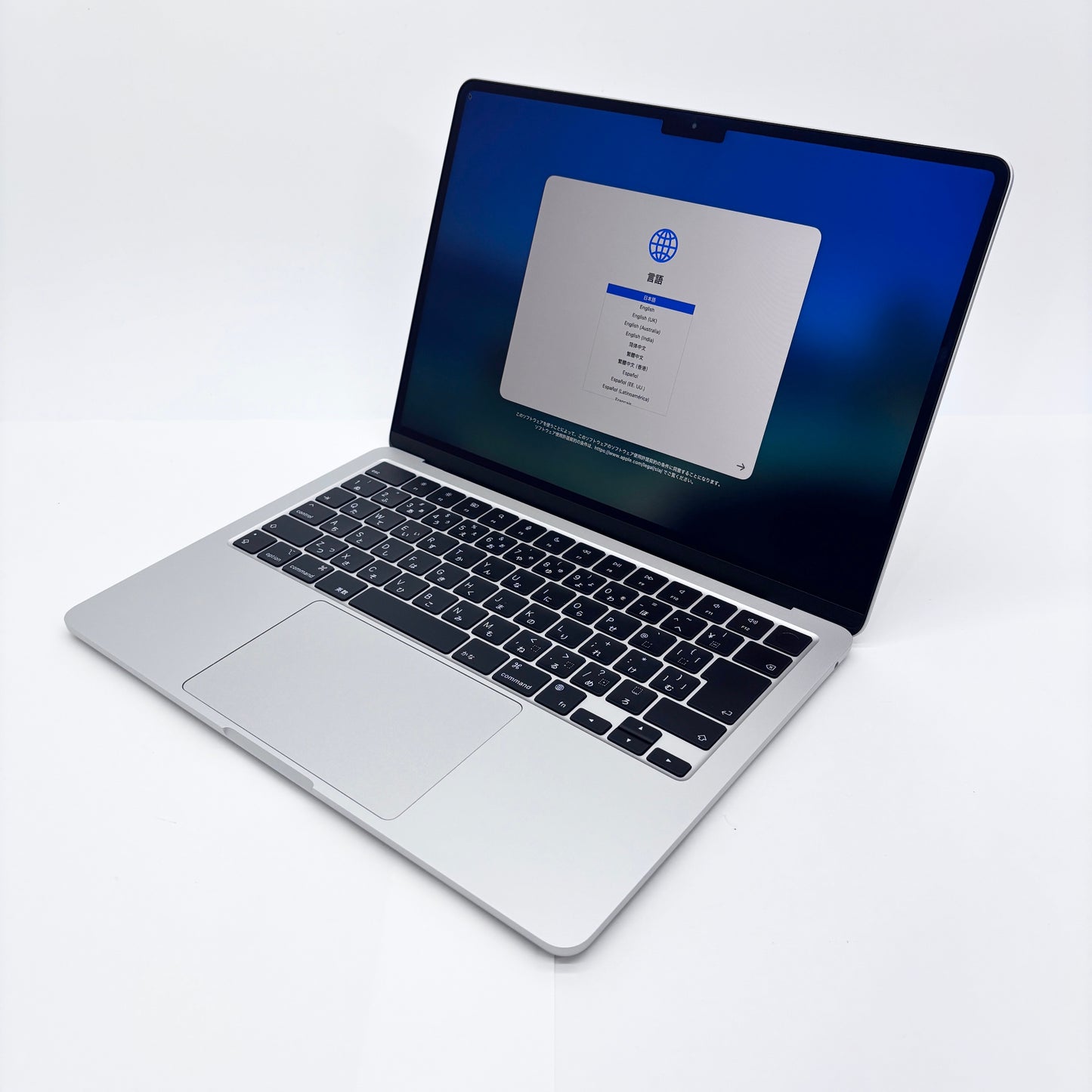 MacBook Air 13インチ M2 2022 8コアCPU 8コアGPU 8GB 256GB MLXY3J/A シルバー バッテリー最大容量100%【C8200-80】