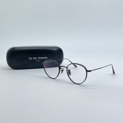 美品 seem Oh My Glasses TOKYO Lester omg-107-MBK-47 47□20-145 チタン製【C7008-60】