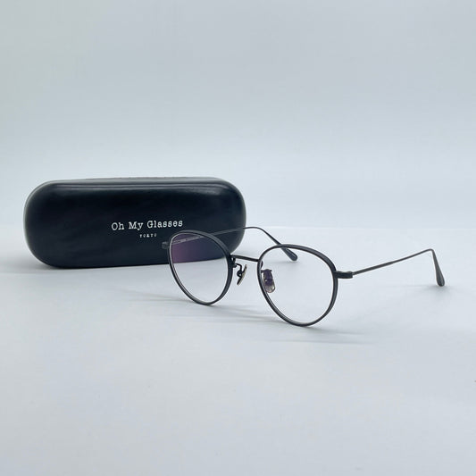 美品 seem Oh My Glasses TOKYO Lester omg-107-MBK-47 47□20-145 チタン製【C7008-60】