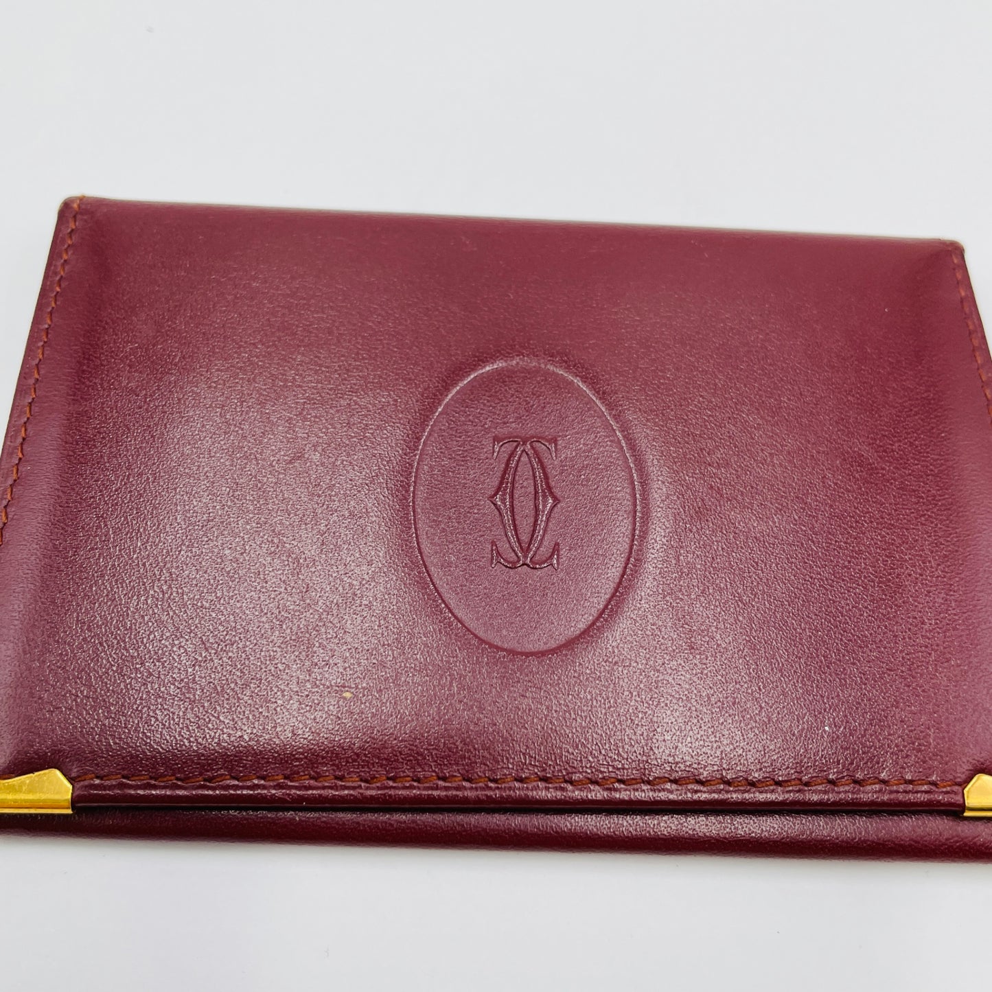 カルティエ ヴィンテージ マストライン カード パスケース 名刺入れ C2ロゴ レザー ボルドー Cartier【C3704-N】