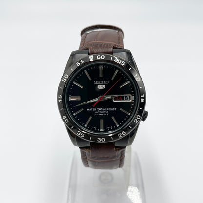 美品 セイコー SEIKO 5 21石 7S26-02T0 自動巻き 腕時計 ブラック文字盤 デイデイト箱・説明書【C8023-60】