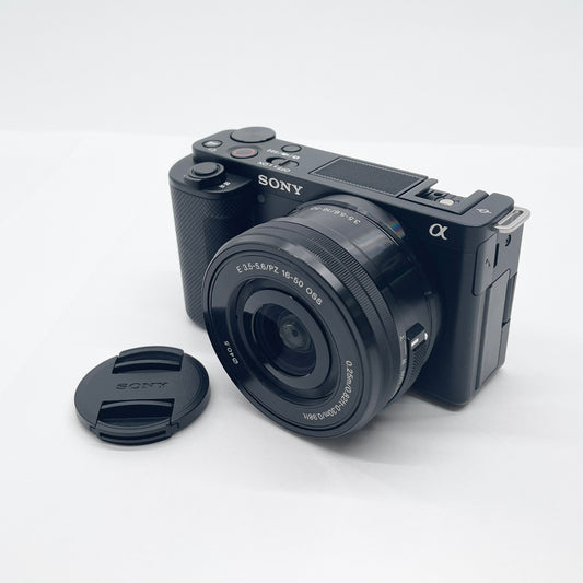 美品 SONY VLOGCAM ZV-E10L E PZ 16-50mm F3.5-5.6 OSS SELP1650 パワーズームレンズキット ブラック【C8367-60】
