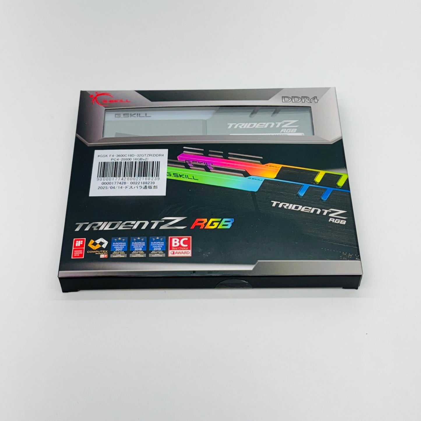 未使用 G.SKILL TRIDENT Z DDR4 3600MHz 32GB F4-3600C18D-32GTZR【C4459-C】
