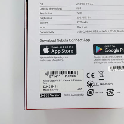 美品 Anker NEBULA Capsule II Android TV モバイルプロジェクター【C4808-60】