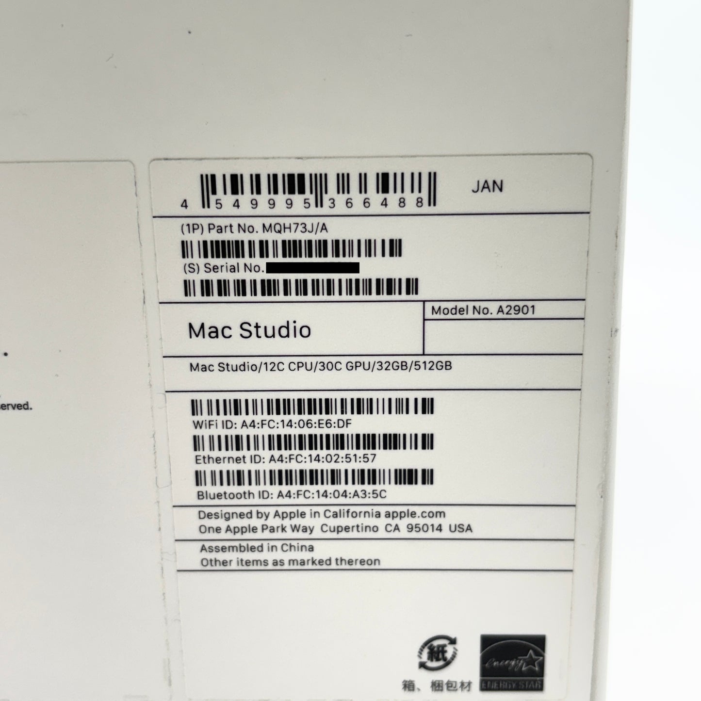美品 Apple Mac Studio 2023 M2 Max 32GB SSD 512GB MQH73J/A【C8350-100】