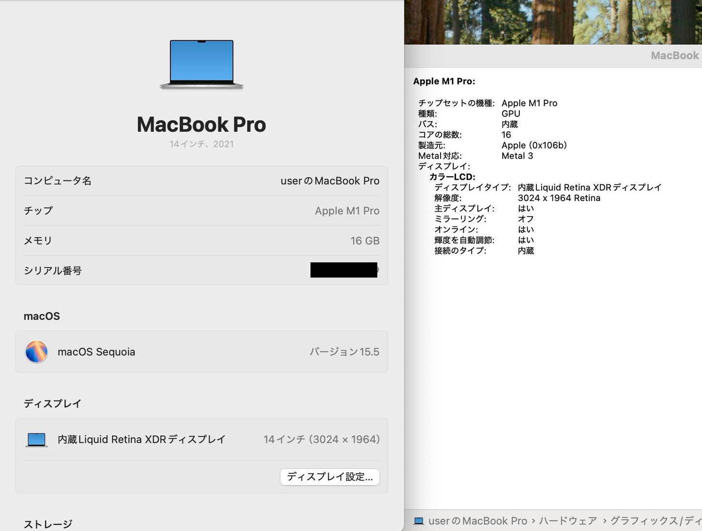 Apple MacBook Pro 14インチ  M1 Pro 2021年 16GB 1TB シルバー MKGT3J/A C3884 60サイズ発送