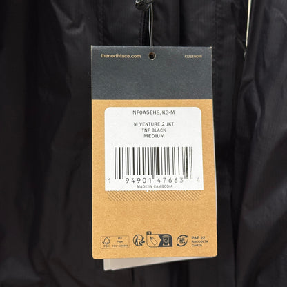 未使用 タグ付き THE NORTH FACE ノースフェイス Venture2 ベンチャージャケット　Mサイズ　ブラック【C7422】