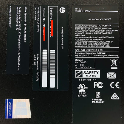 新品SSD HP prodesk 400 g6 sff i5-9500 8GB SSD256GB Windows11 Pro 【C4147-100】