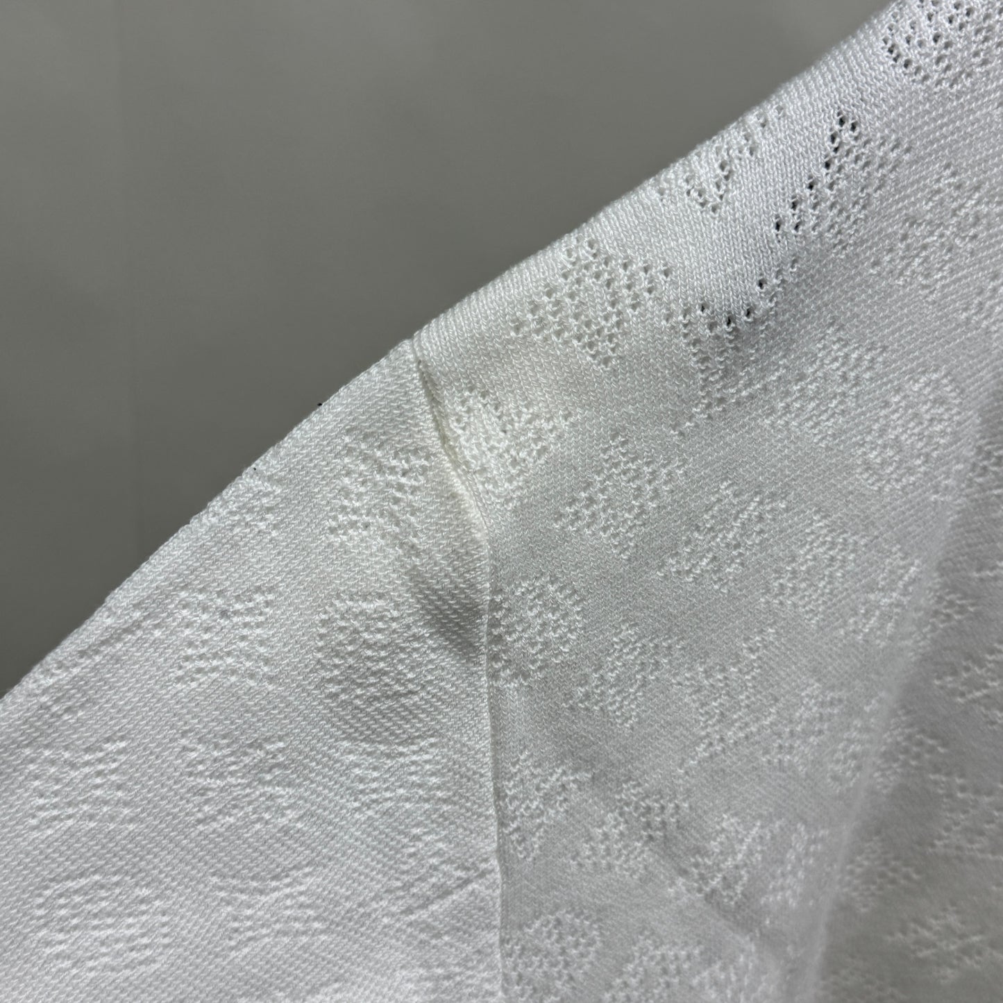 ルイヴィトン ポインテール ショートスリーブ シャツ Monogram Pointelle Short-Sleeved Shirt サイズ:L【C5806】