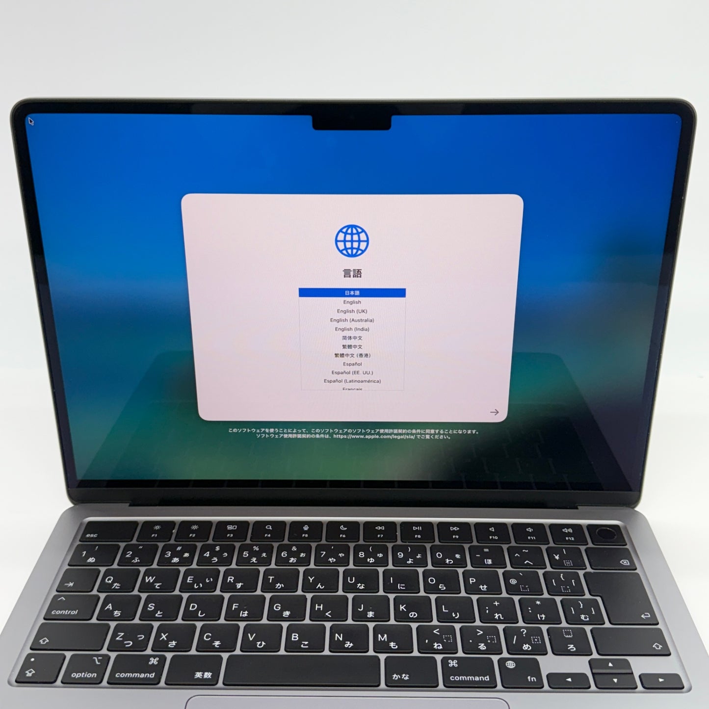 MacBook Air Liquid Retina 13.6インチ (Mid 2022) Apple M2 8コア 8GB SSD 256GB スペースグレイ MLXW3J/A バッテリー最大容量100%【C5244-80】