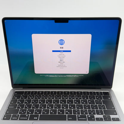 MacBook Air Liquid Retina 13.6インチ (Mid 2022) Apple M2 8コア 8GB SSD 256GB スペースグレイ MLXW3J/A バッテリー最大容量100%【C5244-80】