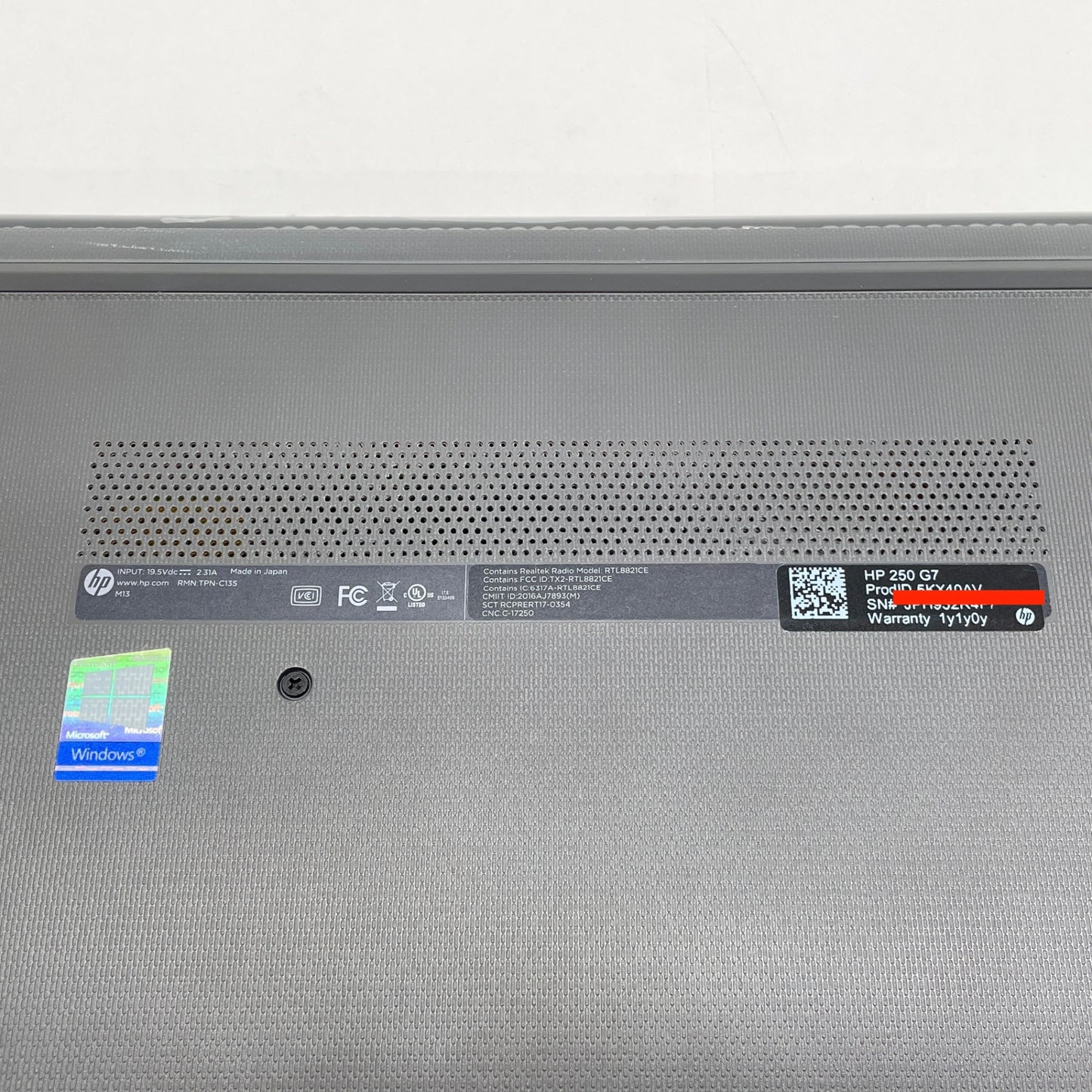 HP 250 G7 i3 7020U 4GB HDD500GB Windows10Pro 充電器付属 バッテリー最大容量95%【C6124-80】