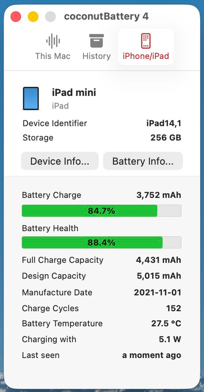 iPad mini 第6世代 Wi-Fiモデル 256GB MK7V3J/A スターライト バッテリー最大容量88%【C7600-60】
