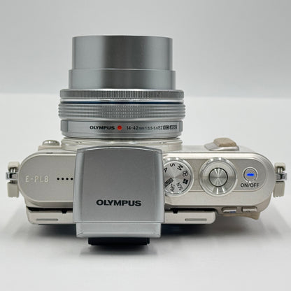 OLYMPUS PEN E-PL8 ダブルズームレンズキット 14-42mm 40-150mm ミラーレス 一眼 カメラ【C9492-60】