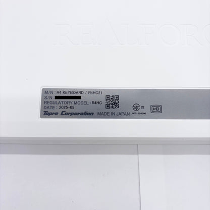 REALFORCE R4 KEYBOARD R4HC21 日本語配列 91キー かな無し スーパーホワイト【C8204-120】