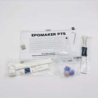 EPOMAKER P75 ワイヤレス アルミニウム メカニカルキーボード 柴藤花軸 【C7209-80】