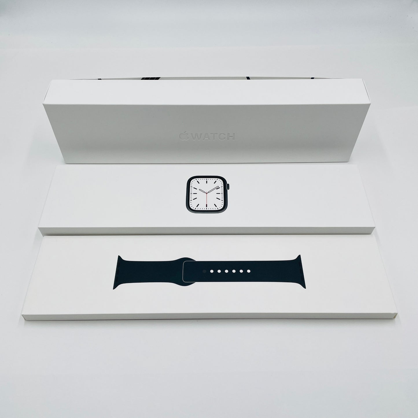 Apple Watch Series7 45mm Cellularモデル グラファイトステンレススチールケース/ミッドナイトスポーツバンド MNAX3J/A バッテリー最大容量84%【C4824-60】