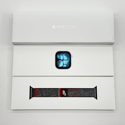 新品未開封 Apple Watch Series 11 GPSモデル 46mm MEV94J/A [シルバー・パープルフォグスポーツバンド S/M]【C6819-60】